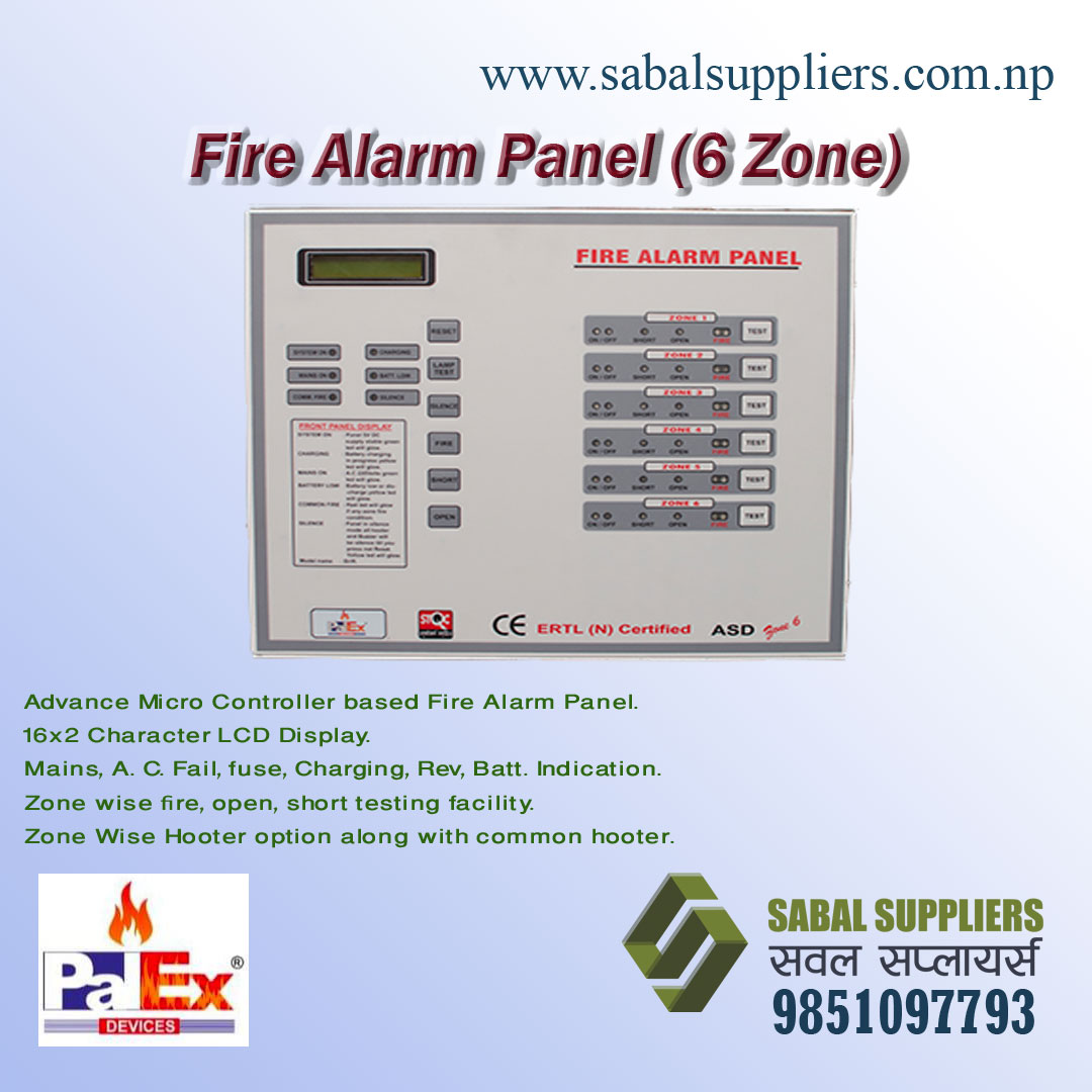 6 Zone Fire Alarm Panel