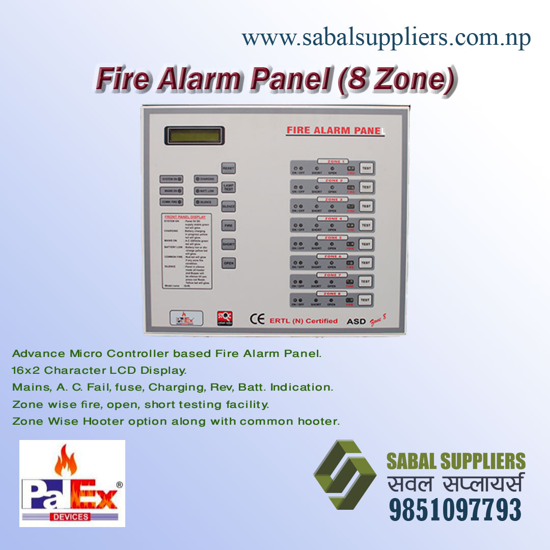 8 Zone Fire Alarm Panel